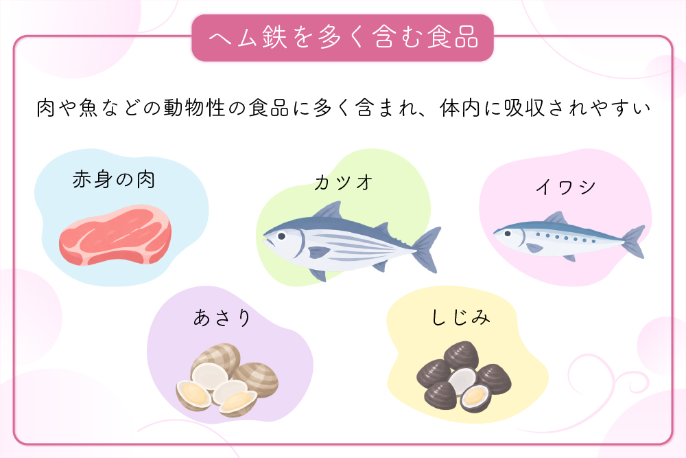 ヘム鉄を多く含む食品