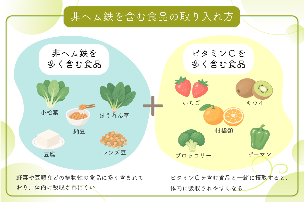 非ヘム鉄を含む食品の取り入れ方
